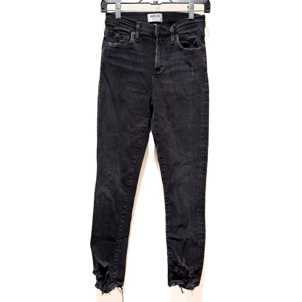 AGOLDE Sophie High Rise Skinny Crop Citizens of Humanity Temple Washed Black 26 - Picture 2 of 7